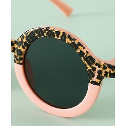 Pine Kids Round Frame Printed Sunglasses - Peach
