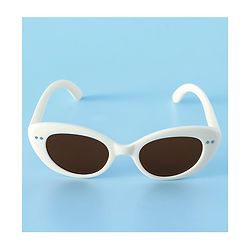 Pine Kids Solid Round Frame Sunglasses - White