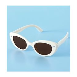 Pine Kids Solid Round Frame Sunglasses - White