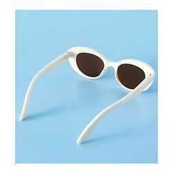 Pine Kids Solid Round Frame Sunglasses - White