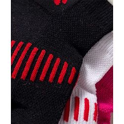 Pine Active Cotton Lycra Knit Ankle Length Socks With Stripes Pack Of 3 - White Black & Pink