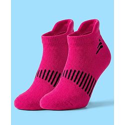 Pine Active Cotton Lycra Knit Ankle Length Socks With Stripes Pack Of 3 - White Black & Pink