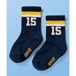 Pine Active Cotton Lycra Terry Knit Breathable Calf Length Athletic Socks with Number Design Pack of 3 - White Red & Black