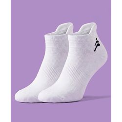 Pine Active Cotton Lycra Terry Knit Breathable Ankle Length Solid Athletic Socks Pack of 3 - White Blue & Black