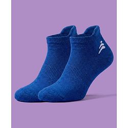 Pine Active Cotton Lycra Terry Knit Breathable Ankle Length Solid Athletic Socks Pack of 3 - White Blue & Black