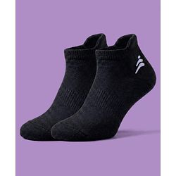 Pine Active Cotton Lycra Terry Knit Breathable Ankle Length Solid Athletic Socks Pack of 3 - White Blue & Black