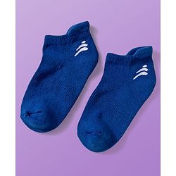 Pine Active Cotton Lycra Terry Knit Breathable Ankle Length Solid Athletic Socks Pack of 3 - White Blue & Black