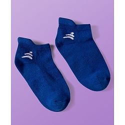 Pine Active Cotton Lycra Terry Knit Breathable Ankle Length Solid Athletic Socks Pack of 3 - White Blue & Black