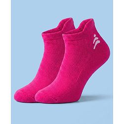 Pine Active Cotton Lycra Terry Knit Breathable Ankle Length Solid Athletic Socks Pack of 3 - White Pink & Light Green