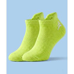 Pine Active Cotton Lycra Terry Knit Breathable Ankle Length Solid Athletic Socks Pack of 3 - White Pink & Light Green