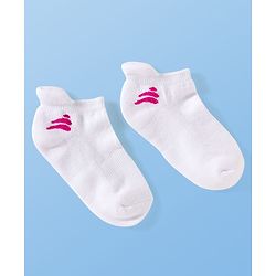 Pine Active Cotton Lycra Terry Knit Breathable Ankle Length Solid Athletic Socks Pack of 3 - White Pink & Light Green