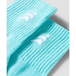 Pine Active Cotton Lycra Knit Breathable Calf Length Solid Color Athletic Socks - Aqua Blue