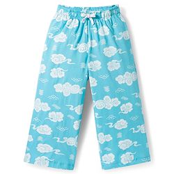 Pine Kids Cotton Knit Half Sleeves Night Suit With Text Print - Pink & Light Blue