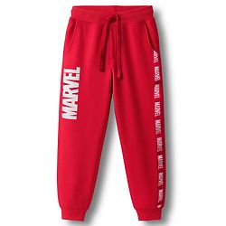 Pine Kids Marvel Terry Knit Full Length Lounge Pant with Marvel Graphic & Tape Detailing - Red