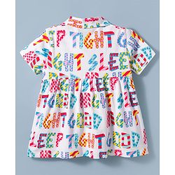 Pine Kids Cotton Knit Half Sleeves Co-Ord Top & Pyjama Capri Set Printed Night-Suit - Multicolor