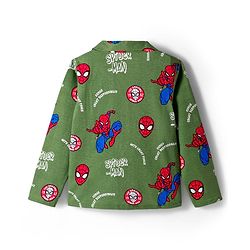 Pine Kids Marvel Single Jersey Knit Full Sleeves Co-ord Night Suit With Spider-Man Print - Green
