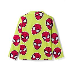 Pine Kids Marvel Single Jersey Knit Full Sleeves Co-ord Night Suit With Spider-Man Print - Lime Green