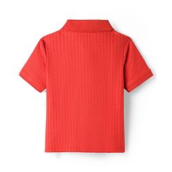 Pine Kids Cotton Knit Half Sleeves Solid Colour T-Shirt - Red