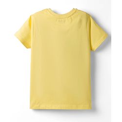 Pine Kids Cotton Knit Half Sleeves T-Shirt With Just Be Cool Print - Yellow
