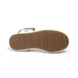 Pine Kids Velcro Closure Floral Embroidered Mojaris - Beige
