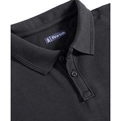 Pine Kids Cotton Knit Polo Neck T-Shirt - Black