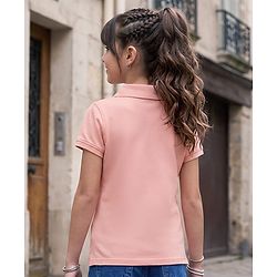 Pine Kids Cotton Knit Polo Neck T-Shirt - Black