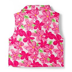 Pine Kids Woven Sleeveless Co-ords Top & Pant Set with Floral Print - Dark Pink