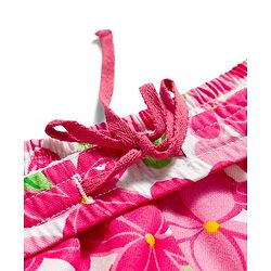 Pine Kids Woven Sleeveless Co-ords Top & Pant Set with Floral Print - Dark Pink