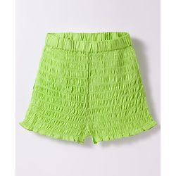Pine Kids Cotton Woven Sleeveless Solid Color Co-ords Top & Shorts Set - Light Green