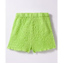 Pine Kids Cotton Woven Sleeveless Solid Color Co-ords Top & Shorts Set - Light Green