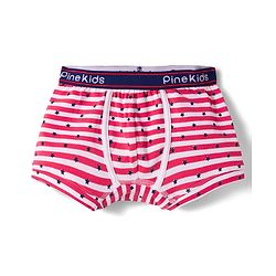 Pine Kids Cotton Elastane Polka Dots Printed & Striped Trunks Pack Of 3 - ( Colour May Vary )