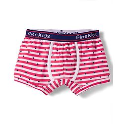 Pine Kids Cotton Elastane Polka Dots Printed & Striped Trunks Pack Of 3 - ( Colour May Vary )