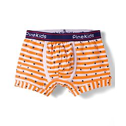 Pine Kids Cotton Elastane Polka Dots Printed & Striped Trunks Pack Of 3 - ( Colour May Vary )