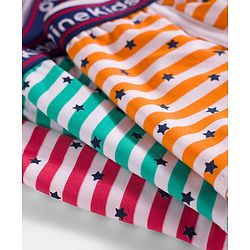 Pine Kids Cotton Elastane Polka Dots Printed & Striped Trunks Pack Of 3 - ( Colour May Vary )