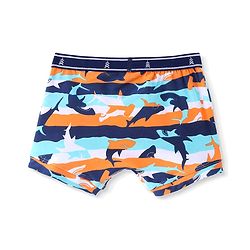 Pine Kids Cotton Knit Sea Life Printed & Solid Trunks Pack Of 3 -Multicolour