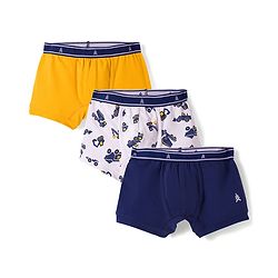 Pine Kids Cotton Elastane Construction Vehicles Printed Trunks Pack Of 3 - ( Colour May Vary )