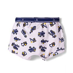 Pine Kids Cotton Elastane Construction Vehicles Printed Trunks Pack Of 3 - ( Colour May Vary )