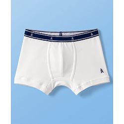 Pine Kids Cotton Elastane Knit Solid Trunks Pack of 3 - White