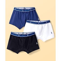 Pine Kids Cotton Elastane Knit Solid Trunks Pack of 3 - Multicolor