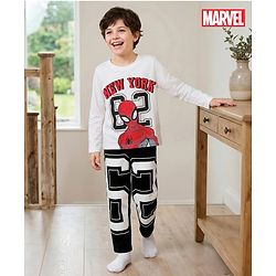 Pine Kids Marvel Single Jersey Knit Full Sleeves Night Suit With Spider-Man Graphics - Multicolor