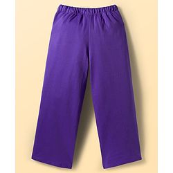 Pine Kids Disney Terry Knit Drop Shoulder Full Sleeves T-Shirt & Lounge Pant Set with Minnie Mouse Graphic - Purple