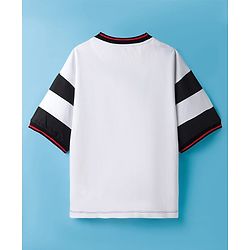 Pine Kids Marvel Terry Knit Drop Shoulder Half Sleeves Cut & Sew T-Shirt Spiderman Graphic - Multicolor