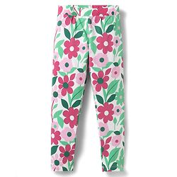 Pine Kids Cotton Lycra Knit Full Length Floral Printed Leggings - Multicolour