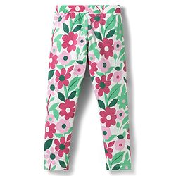 Pine Kids Cotton Lycra Knit Full Length Floral Printed Leggings - Multicolour