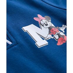 Pine Kids Disney Single Jersey Knit Half Sleeves Dress with Front & Back Minnie Mouse Graphics - Blue