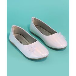 Pine Kids Slip On Ballerinas with Applique - White
