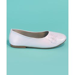 Pine Kids Slip On Ballerinas with Applique - White