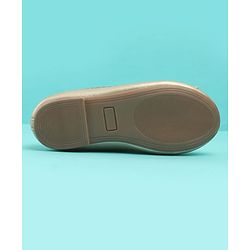 Pine Kids Solid Colour Slip On Ballerina with Bow Applique -  Golden