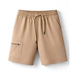 Pine Active Knit Knee Length Solid Color Skin Friendly Shorts with Active Stretch - Brown