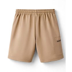 Pine Active Knit Knee Length Solid Color Skin Friendly Shorts with Active Stretch - Brown